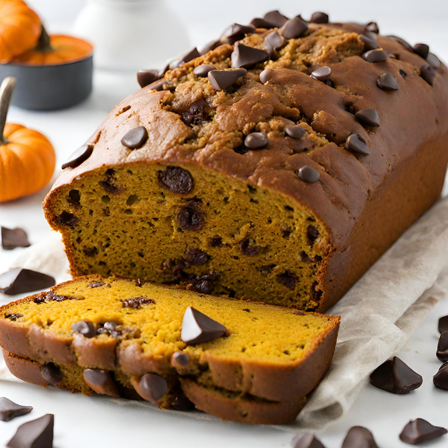 gluten free pumpkin bread loaf with chocolate chips optional